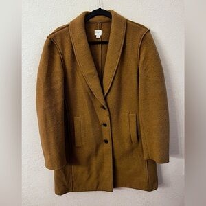 J Crew beige tan wool peacoat womens size 12